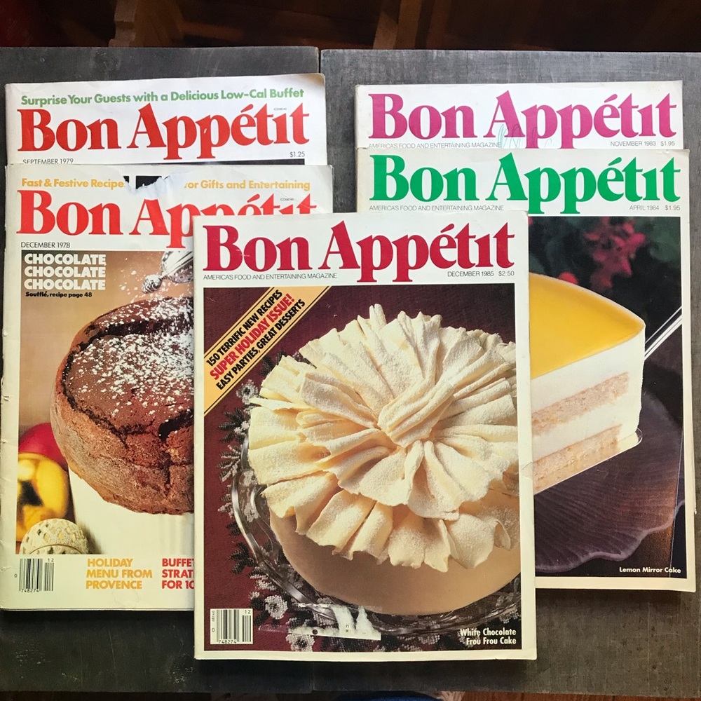 VINTAGE Lot of‎ 5 ISSUES of BON APPETIT Magazine 70’s 80’s